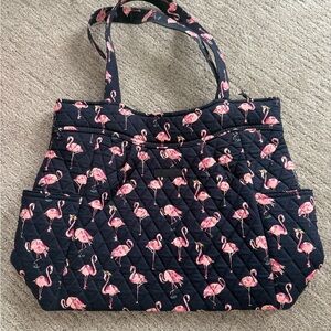 Vera Bradley Flamingo Print Quilted Tote Bag